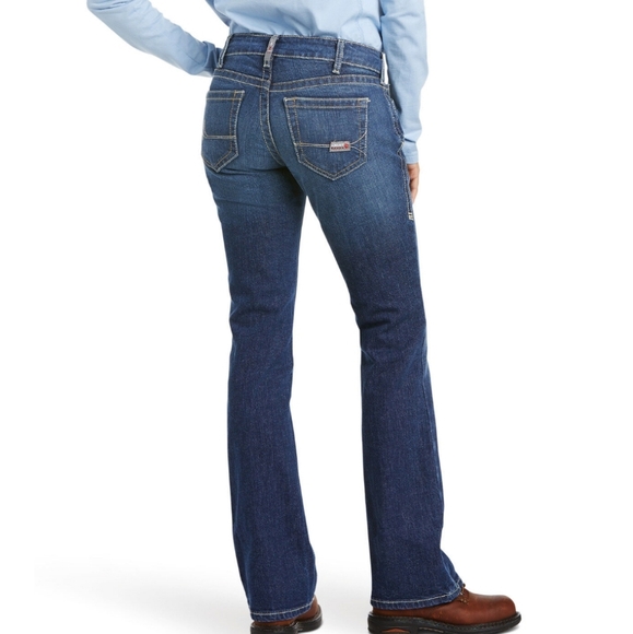 Ariat Work Womens Mid Rise‎ Cat 2 Flame Resistant Bootcut Jeand New 33 Long - Picture 1 of 13